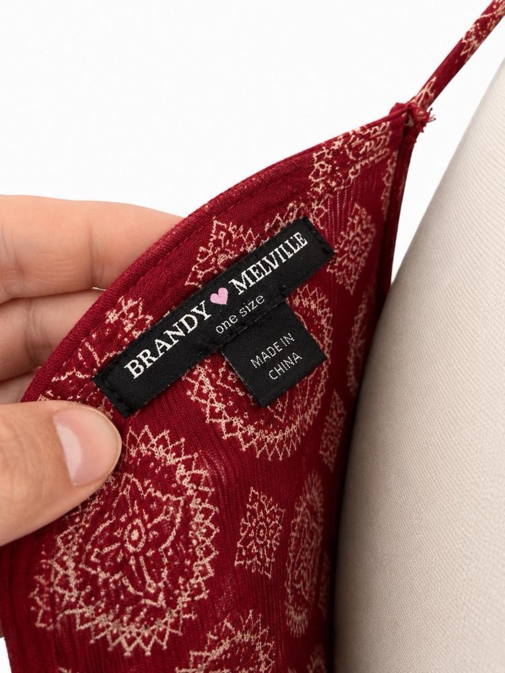 Brandy Melville Burgundy Boho Mini Dress Size S - Picture 7 of 7